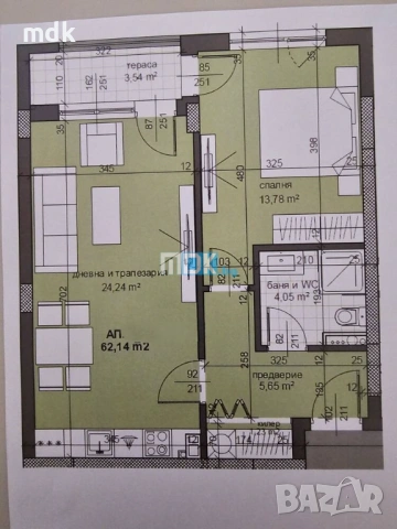 Двустаен с АКТ 16 Тракия нисък етаж, снимка 2 - Апартаменти - 53970793