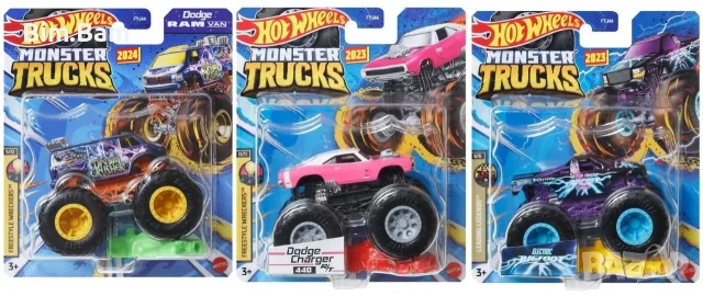 Kамион HOT WHEELS Monster Trucks - Electric BIG FOOT / Dodge Charger / Dodge Ram Van различни модели