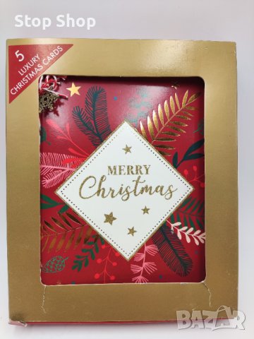 5броя Луксозни коледни картички 2модела с 5 плика  , снимка 3 - Декорация за дома - 38748119