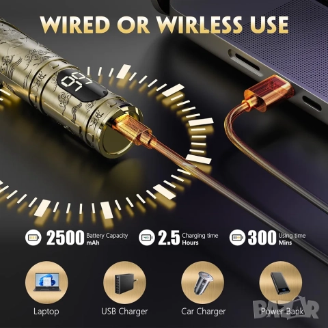 Професионален Акумулаторен Тример за Коса и Брада. Solati, снимка 5 - Тримери - 52414418