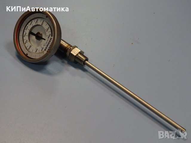 биметален термометър Berger Sannois ф115mm, +100/+600°C, L-250mm, снимка 1 - Резервни части за машини - 37082562