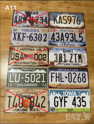 Американски регистрационни  номера  - РЕПЛИКА., снимка 5 - Картини - 38975042