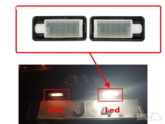 Плафон ( LED ) за осветление на регистрационен номер Audi A3 8P, снимка 5 - Части - 50639903