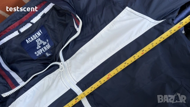 Спортно мъжко яке Superdry Academy Club House Jacket 2XL – Lightweight Navy XXL, снимка 8 - Якета - 54313202