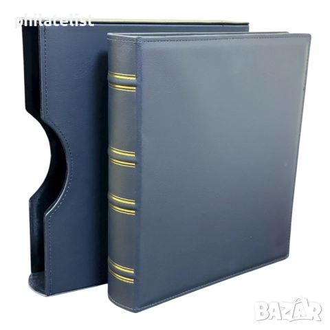 Папка с касета LUX , еко-кожа – GRANDE стандарт А4 , син цвят