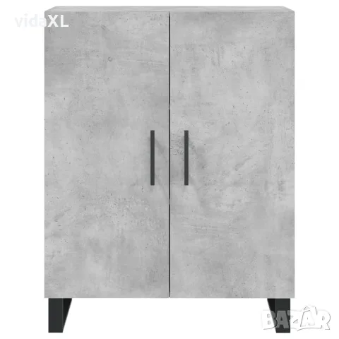 vidaXL Висок шкаф, бетонно сив, 69,5x34x180 см, инженерно дърво, снимка 8 - Бюфети - 56146774
