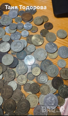 Стари монети и банкноти в стара дървена кутия, снимка 14 - Колекции - 54033124
