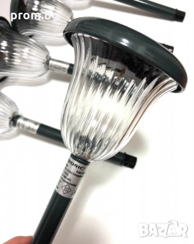 соларни градински лампи, комплект от 5 бр., с приставка-колче за фиксиране в земята, нови, Германия, снимка 16 - Соларни лампи - 31445144