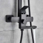 Комплект душ колона, стенен монтаж, двойно управление, керамика, 131-200 мм, черна, снимка 5