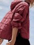 Есенно-зимно дамско едноцветно памучно яке с дълъг ръкав, 4цвята - 023, снимка 5