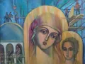 Картина,,Градежа  на храма в Пампорово", снимка 4