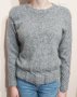 Мохерен пуловер, ръчно плетена сива блуза, снимка 1 - Блузи с дълъг ръкав и пуловери - 31225633