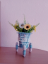 Декоративно колело, цветно  с кошничка  цветя, снимка 3