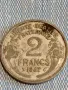Две монети 2 франка 1947г. Франция  50 пфенинг 1921г. Дойче райх редки за КОЛЕКЦИЯ 35036, снимка 2