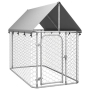 vidaXL Дворна клетка за кучета с покрив, 200x100x150 см（SKU:171496