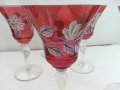 Кристални чаши Бохемия ръчно рисувани , снимка 7