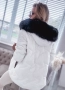 Бяло дамско ватирано яке с кожа , снимка 6