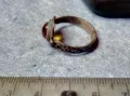 Старинен ОРНАМЕНТИРАН АР НУВО СРЕБЪРЕН ПРЪСТЕН ПАТИНИРАНО СРЕБРО ВИСОКА ПРОБА сШЛИФОВАН ЦИТРИН 49924, снимка 14