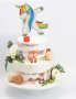 Еднорог Unicorn прав танцуващ пластмасов топер за торта украса
