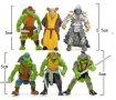 6 бр Костенурките Нинджа и плъх малки пластмасови фигурки играчки pvc за игра и украса торта, снимка 2