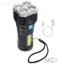 Mощeн LED фенер, странична светлина COB+акумулаторна батерия, снимка 3
