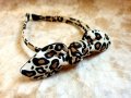 Диадема с леопардов принт Диадема с възел панделка Аксесоари за коса Диадеми Ръчна Изработка , снимка 4