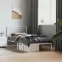vidaXL Метална рамка за легло, без матрак, с табла, бяла, 75x190 см, снимка 4