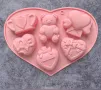 сърце love мече чаши силиконов молд форма  Свети Валентин ондан шоколад гипс, снимка 2