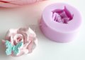 Голяма роза с кацнала пеперуда силиконов молд форма фондан гипс свещ сапун, снимка 4