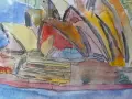 Sydney Opera House – оригинална акварелна картина с рамка, снимка 4