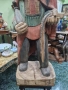 Страхотна голяма антикварна дървена фигура статуетка , снимка 9