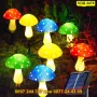 Комплект 8 декоративни LED лампи "Гъбки" със соларен панел - КОД 4476, снимка 1