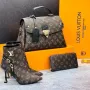 дамски комплект чанта, боти на ток и портмоне louis vuitton , снимка 2