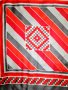 Копринен шал в червено и сиво 67/65, снимка 2
