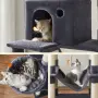 🐱 Драскалка за котки Dark Gray 206 см – XXL катерушка с къщички, хамаци и платформи!🐈🐈‍⬛, снимка 9