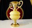 Бронзова ваза,амфора,оникс 1 кг.,позлата. , снимка 5