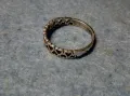 РОМАНТИЧЕН СРЕБЪРЕН ПРЪСТЕН ПРЕПЛЕТЕНИ СЪРЧИЦА СРЕБРО 900 СТАРА РЪЧНА АЖУРНА АРТ ИЗРАБОТКА 49365, снимка 7