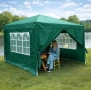 Шатра, За градина, Тераса, Метална рамка, 4 стени, С прозорци, Зелена, 4x3x2.6 м, снимка 7