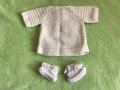 Нов Плетен Бебешки комплект елече, панталонки, терлички Ръчно плетени , снимка 6