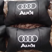 2 броя качествени кожени черни възглавнички за седалка с бродиран надпис и емблема на кола автомобил, снимка 3 - Аксесоари и консумативи - 38577340