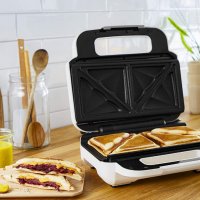 Сандвич тостер Tefal Snack XL SW701110, 850W, 2 комплекта свалящи се плочи, Бял/Сив, снимка 8 - Гофретници - 39350807