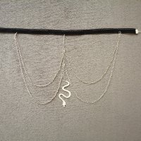 Верижка/бижу/аксесоар за бедро със змия и синджири в сребрист цвят р-р S, M, снимка 2 - Други - 42792767