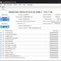 SSD M.2 NVMe Samsung 512GB PCIe Gen4x4 TLC 6900 Mb/s, снимка 3 - Части за лаптопи - 44659046