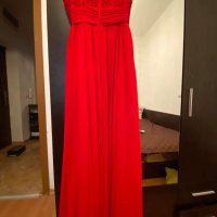 Червена бална  рокля, снимка 3 - Рокли - 24764987