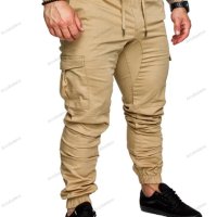  Мъжки едноцветни ежедневни еластични панталони, 11цвята  , снимка 2 - Панталони - 37658155