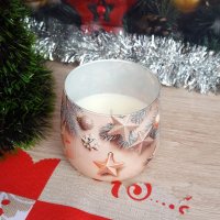 1807 Коледна ароматизирана свещ в чаша Wonderful Christmas, снимка 4 - Декорация за дома - 30706100