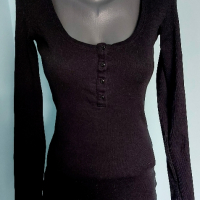 Маркова еластична блуза Pieces / унисайз , снимка 2 - Блузи с дълъг ръкав и пуловери - 44776207