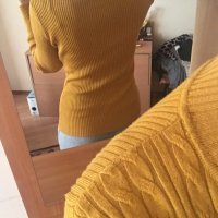 Пуловер плътен цвят горчица и куркума, снимка 3 - Блузи с дълъг ръкав и пуловери - 31536945