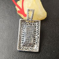 Масивна сребърна висулка с циркони / педантив проба 925 , снимка 6 - Колиета, медальони, синджири - 40223323