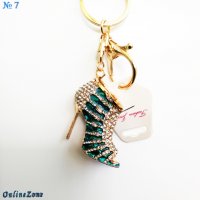 Луксозен ключодържател дамска обувка с висок ток и кристали, снимка 1 - Други - 29267170